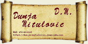 Dunja Mitulović vizit kartica